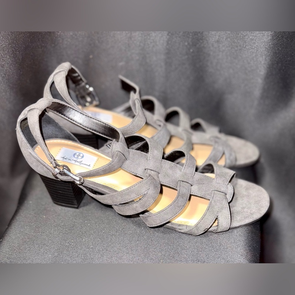 Hot in Hollywood Charcoal Strappy Heels